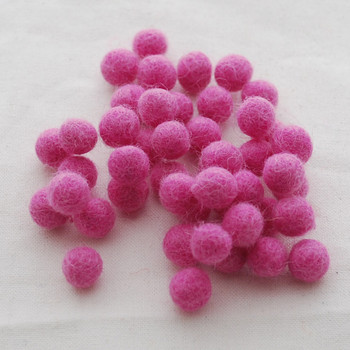 100% Wool Felt Balls - 1cm - Tulip Pink - 50 Count / 100 Count