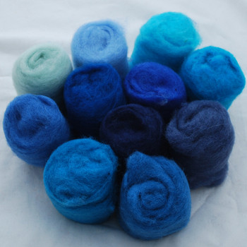 Wool Roving - Blue Colours - 275g