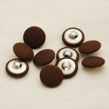 100 Fabric Covered Buttons - Brown - 1.4cm, 2cm, 2.8cm sizes