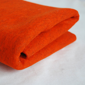 100% Wool Felt Fabric - Approx 1mm Thick - Mottled Orange