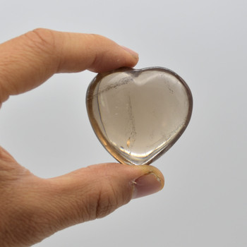 High Quality Natural Smoky Quartz Semi-precious Gemstone Heart - 1 Gemstone Heart - 40g - 50g - approx 4.5 x 4cm