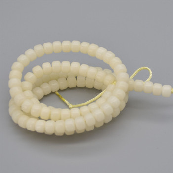 Natural Ivory White Bodhi Root Rondelle Beads - 108 beads - Mala Prayer Beads - 8mm x 6mm