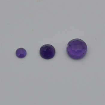 Grade AA Natural Amethyst Semi-precious Gemstone Rose Cut Round Cabochon - 4mm, 6mm, 8mm sizes Grade AA Natural Amethyst Semi-precious Gemstone Rose Cut Round Cabochon - 4mm, 6mm, 8mm sizes
