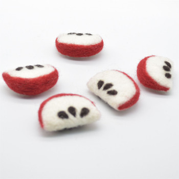 Handmade Wool Felt Apple Slice - 5 Count - approx 4cm - 4.5cm x 3.3cm x 1.5cm Handmade Wool Felt Apple Slice - 5 Count - approx 4cm - 4.5cm x 3.3cm x 1.5cm