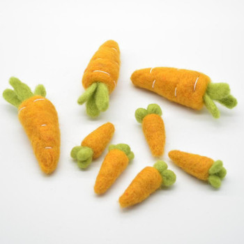 Handmade Wool Felt Carrots - 3 Large Handmade Wool Felt Carrots and 5 Small Handmade Wool Felt Carrots Handmade Wool Felt Carrots - 3 Large Handmade Wool Felt Carrots and 5 Small Handmade Wool Felt Carrots