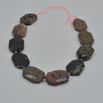 High Quality Grade A Natural Chinese Snowflake Obsidian Semi-precious Gemstone Faceted Large Rectangle Pendant/Beads-approx 15.5" strand High Quality Grade A Natural Chinese Snowflake Obsidian Semi-precious Gemstone Faceted Large Rectangle Pendant/Beads-approx 15.5" strand