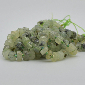High Quality Grade A Natural Hand Polished Prehnite Semi-Precious Gemstone Rondelle / Spacer Beads - approx 10mm x 5mm - 15.5" strand High Quality Grade A Natural Hand Polished Prehnite Semi-Precious Gemstone Rondelle / Spacer Beads - approx 10mm x 5mm - 15.5" strand