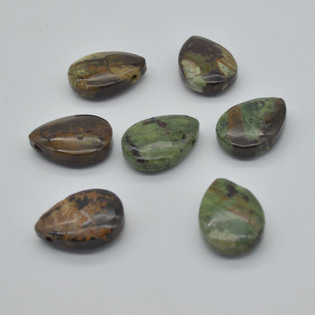 Natural Australian Bloodstone Teardrop Shaped Semi-precious Gemstone Pendant - Approx 3.5cm x 2.5cm - 1 count Natural Australian Bloodstone Teardrop Shaped Semi-precious Gemstone Pendant - Approx 3.5cm x 2.5cm - 1 count