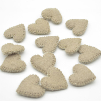 100% Wool Felt Flat Fabric Sewn / Stitched Felt Heart - 20 Count - approx 4cm - Taupe Grey 100% Wool Felt Flat Fabric Sewn / Stitched Felt Heart - 20 Count - approx 4cm - Taupe Grey