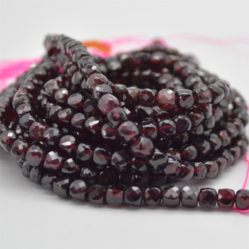 High Quality Grade A Natural Garnet Semi-precious Gemstone Faceted Cube Beads - 3mm - 4mm - 15.5" strand High Quality Grade A Natural Garnet Semi-precious Gemstone Faceted Cube Beads - 3mm - 4mm - 15.5" strand