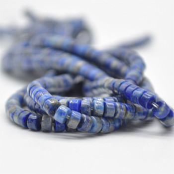 High Quality Grade A Natural Lapis Lazuli Semi-Precious Gemstone Flat Heishi Rondelle / Disc Beads - approx 4mm x 2mm - 15.5" strand High Quality Grade A Natural Lapis Lazuli Semi-Precious Gemstone Flat Heishi Rondelle / Disc Beads - approx 4mm x 2mm - 15.5" strand