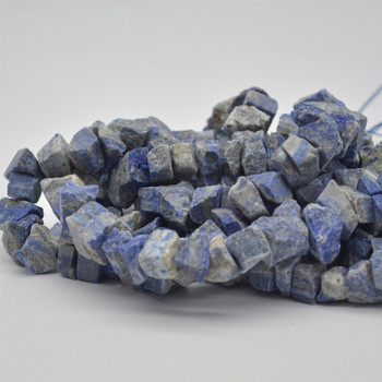 Raw Hand Polished Natural Lapis Lazuli Semi-precious Gemstone Nugget Beads - approx 8mm - 10mm x 12mm - 15mm - approx 15.5" strand Raw Hand Polished Natural Lapis Lazuli Semi-precious Gemstone Nugget Beads - approx 8mm - 10mm x 12mm - 15mm - approx 15.5" strand