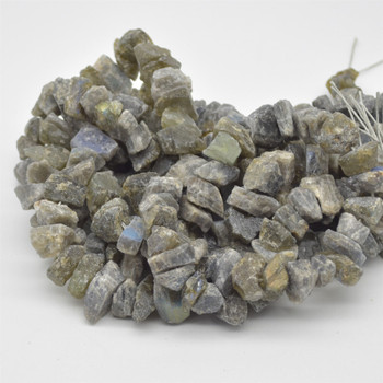 Raw Hand Polished Natural Labradorite Semi-precious Gemstone Nugget Beads - approx 8mm - 10mm x 12mm - 15mm - approx 15.5" strand Raw Hand Polished Natural Labradorite Semi-precious Gemstone Nugget Beads - approx 8mm - 10mm x 12mm - 15mm - approx 15.5" strand