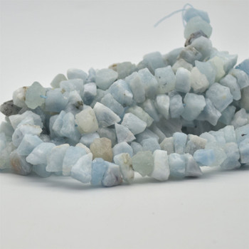 Raw Hand Polished Natural Aquamarine Semi-precious Gemstone Nugget Beads - approx 8mm - 10mm x 12mm - 15mm - approx 15.5" strand Raw Hand Polished Natural Aquamarine Semi-precious Gemstone Nugget Beads - approx 8mm - 10mm x 12mm - 15mm - approx 15.5" strand