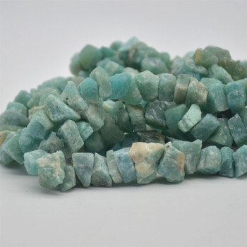 Raw Hand Polished Natural Amazonite Semi-precious Gemstone Nugget Beads - approx 8mm - 10mm x 12mm - 15mm - approx 15.5" strand Raw Hand Polished Natural Amazonite Semi-precious Gemstone Nugget Beads - approx 8mm - 10mm x 12mm - 15mm - approx 15.5" strand