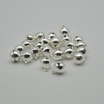 Metallic Jingle / Sleigh Bells - Silver - 100 Count - 14mm Metallic Jingle / Sleigh Bells - Silver - 100 Count - 14mm