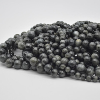High Quality Grade A Natural Grey Eagle Eye / Hawk Eye Semi-Precious Gemstone Round Beads - 4mm, 6mm, 8mm, 10mm sizes - 15.5" long High Quality Grade A Natural Grey Eagle Eye / Hawk Eye Semi-Precious Gemstone Round Beads - 4mm, 6mm, 8mm, 10mm sizes - 15.5" long