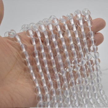 Large Hole Beads - Natural Clear Quartz Semi-precious Gemstone Round Beads - 8mm - 15.5" strand Large Hole Beads - Natural Clear Quartz Semi-precious Gemstone Round Beads - 8mm - 15.5" strand