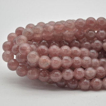 Large Hole (2mm) Beads - Natural Strawberry Quartz Semi-precious Gemstone Round Beads - 8mm - 15.5" strand Large Hole (2mm) Beads - Natural Strawberry Quartz Semi-precious Gemstone Round Beads - 8mm - 15.5" strand