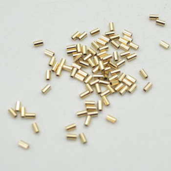 14K Gold Filled Findings - Cut Tube - Gold Filled Crimp - 1.6mm x 3mm - 20 or 50 per pack - Made in USA