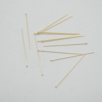 14K Gold Filled Findings - Gold Filled Headpin - 0.50mm x 38.1mm - 10, 20 or 50 Count - Made in USA 14K Gold Filled Findings - Gold Filled Headpin - 0.50mm x 38.1mm - 10, 20 or 50 Count - Made in USA
