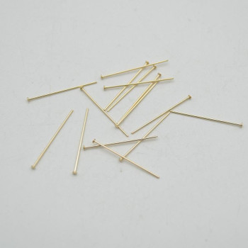 14K Gold Filled Findings - Gold Filled Headpin - 0.64mm x 25.4mm - 10, 20 or 50 Count - Made in USA 14K Gold Filled Findings - Gold Filled Headpin - 0.64mm x 25.4mm - 10, 20 or 50 Count - Made in USA