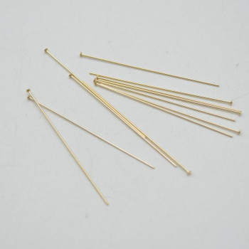 14K Gold Filled Findings - Gold Filled Headpin - 0.64mm x 50.8mm - 10, 20 or 50 Count - Made in USA 14K Gold Filled Findings - Gold Filled Headpin - 0.64mm x 50.8mm - 10, 20 or 50 Count - Made in USA