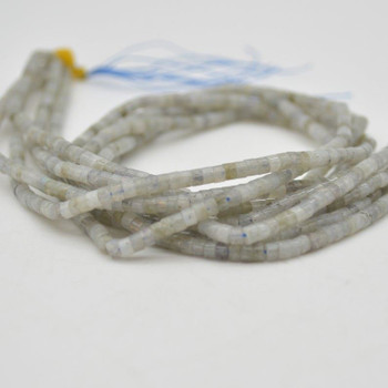 High Quality Grade A Natural Labradorite Semi-Precious Gemstone Flat Heishi Rondelle / Disc Beads - 3mm x 2mm - 15.5" strand