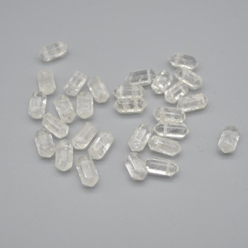High Quality Grade A Natural Clear Quartz Semi-Precious Gemstone Double Terminated Point Pendant Beads - 1.2cm, 1.6cm - 1 or 5 count High Quality Grade A Natural Clear Quartz Semi-Precious Gemstone Double Terminated Point Pendant Beads - 1.2cm, 1.6cm - 1 or 5 count