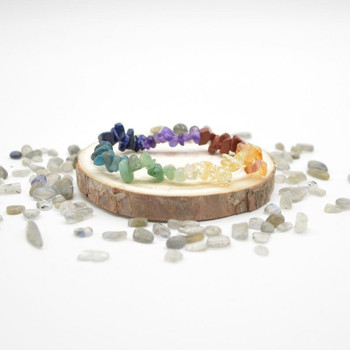 7 Chakra Gemstone Chip Bracelet / Beads Sample strand - Set 02 7 Chakra Gemstone Chip Bracelet / Beads Sample strand - Set 02