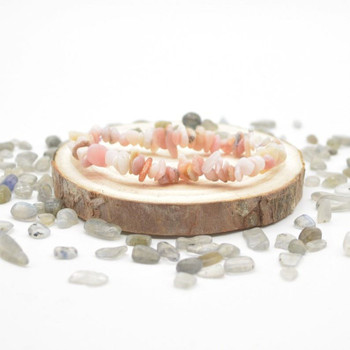 Pink Opal Gemstone Chip Bracelet / Beads Sample strand Pink Opal Gemstone Chip Bracelet / Beads Sample strand