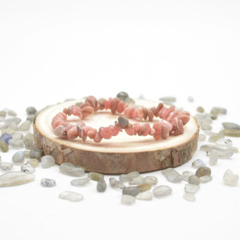 Rhodochrosite Gemstone Chip Bracelet / Beads Sample strand Rhodochrosite Gemstone Chip Bracelet / Beads Sample strand