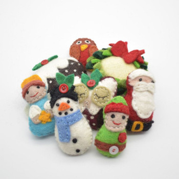 100% Wool Felt Christmas Figure Collection - 8 Count 100% Wool Felt Christmas Figure Collection - 8 Count