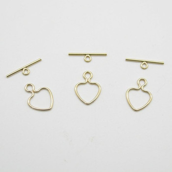 14K Gold Filled Findings - Gold Filled Heart Toggle Set - 10mm Ring - 1 Count - Made in USA 14K Gold Filled Findings - Gold Filled Heart Toggle Set - 10mm Ring - 1 Count - Made in USA