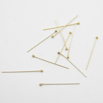 14K Gold Filled Findings - Gold Filled Ball Headpin - 0.50mm x 25.4mm - 6 or 20 Count - Made in USA 14K Gold Filled Findings - Gold Filled Ball Headpin - 0.50mm x 25.4mm - 6 or 20 Count - Made in USA