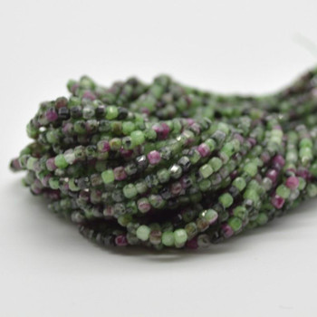 High Quality Grade A Natural Ruby Zoisite Semi-precious Gemstone Faceted Cube Beads - 2mm - 2.5mm - 15.5" strand High Quality Grade A Natural Ruby Zoisite Semi-precious Gemstone Faceted Cube Beads - 2mm - 2.5mm - 15.5" strand