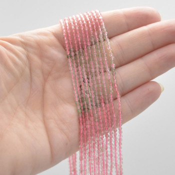 High Quality Grade A Natural Green and Pink Strawberry Quartz Semi-Precious Gemstone FACETED Round Beads - 2mm - 15.5" strand High Quality Grade A Natural Green and Pink Strawberry Quartz Semi-Precious Gemstone FACETED Round Beads - 2mm - 15.5" strand