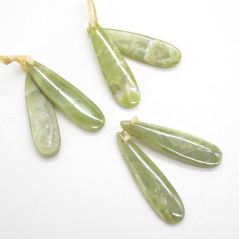 High Quality Grade A Natural Olivenite Semi-precious Gemstone Teardrop Earring / Beads - 4.5cm x 1.2cm - 1 pair High Quality Grade A Natural Olivenite Semi-precious Gemstone Teardrop Earring / Beads - 4.5cm x 1.2cm - 1 pair