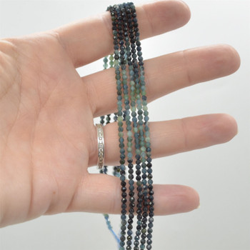 Natural Blue Tourmaline Mixed Shades Semi-Precious Gemstone FACETED Round Beads - 2mm -  15" strand