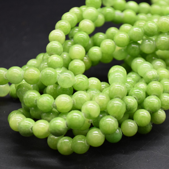 Green Calcite Gemstone Round Beads - 8mm - Large Hole (2mm) Gemstone Round Beads for Jewellery Making  - 15'' strand
