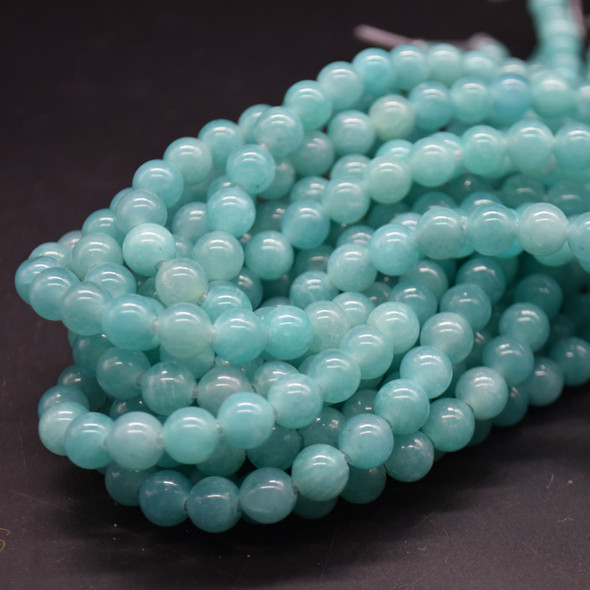 Peruvian Amazonite Gemstone Round Beads - 8mm - Large Hole (2mm) Gemstone Round Beads for Jewellery Making  - 15'' strand