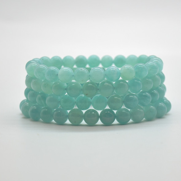 Amazonite Round Beads Sample strand / Bracelet - 1 Pc - 8mm - 7.5'', Grade AAA