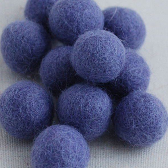 100% Wool Felt Balls - 1.5cm - Iris Purple - 25 Count / 100 Count