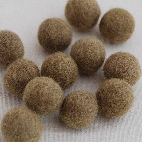 100% Wool Felt Balls - 1.5cm - Light Olive Grey - 25 Count / 100 Count