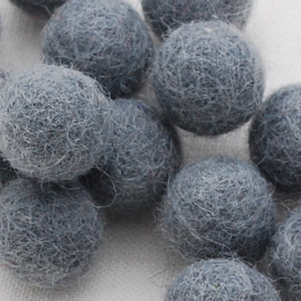 100% Wool Felt Balls - 2cm - Battleship Grey - 20 Count / 100 Count