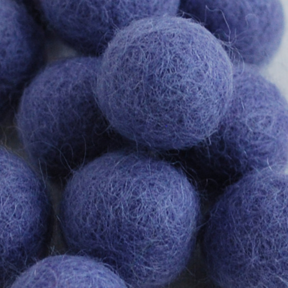 100% Wool Felt Balls - 2cm - Iris Purple - 20 Count / 100 Count