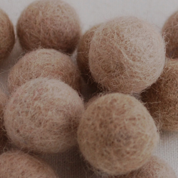 100% Wool Felt Balls - 2cm - Light Latte - 20 Count / 100 Count