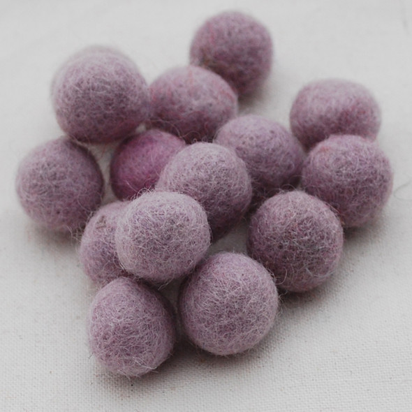 100% Wool Felt Balls - 1.5cm - Thistle Purple - 25 Count / 100 Count