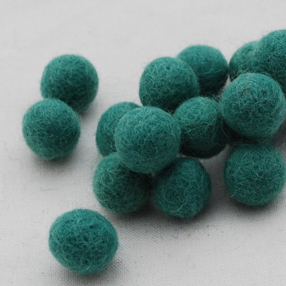 100% Wool Felt Balls - 1.5cm - Light Sea Green - 25 Count / 100 Count