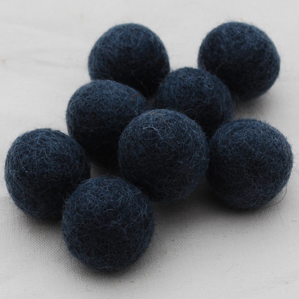 100% Wool Felt Balls - 2.5cm - Charcoal Grey - 20 Count / 100 Count